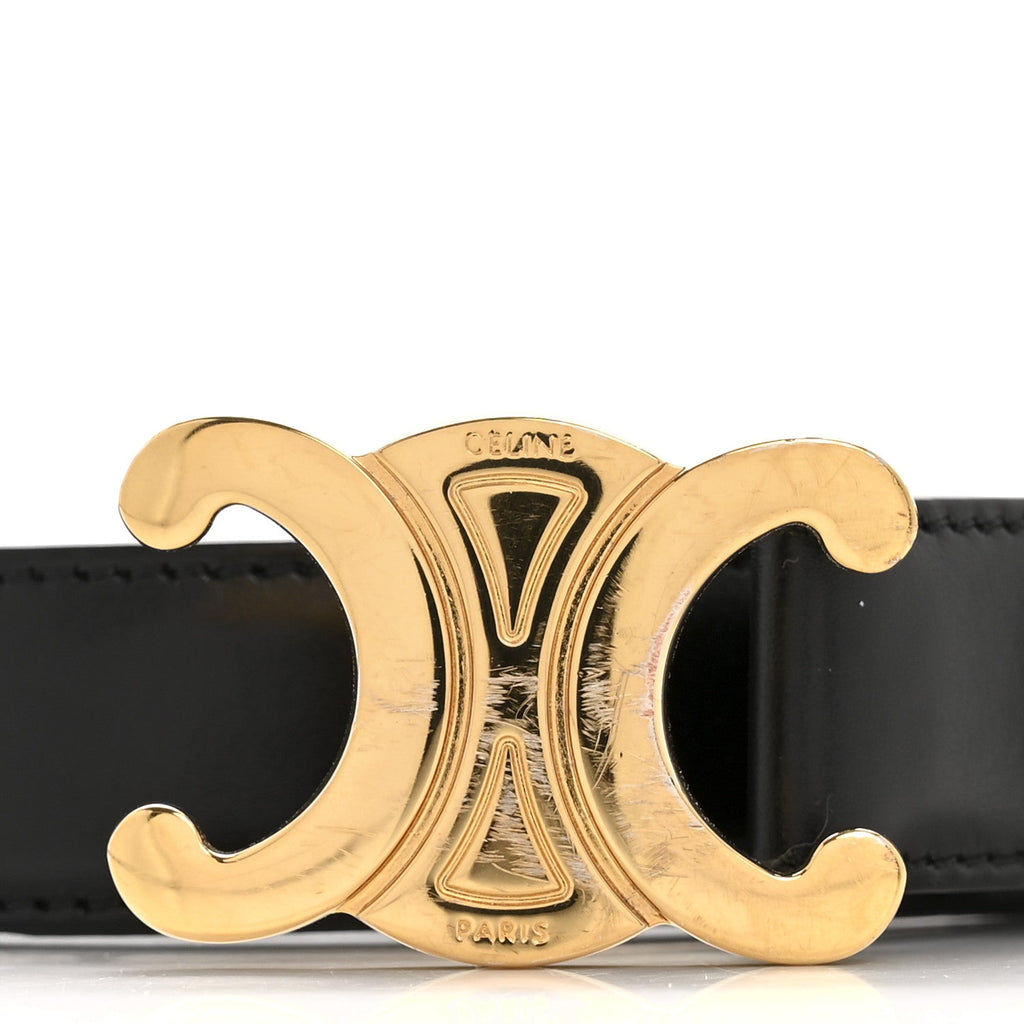 Box Calfskin Medium 25mm Triomphe 75 30 Belt Black