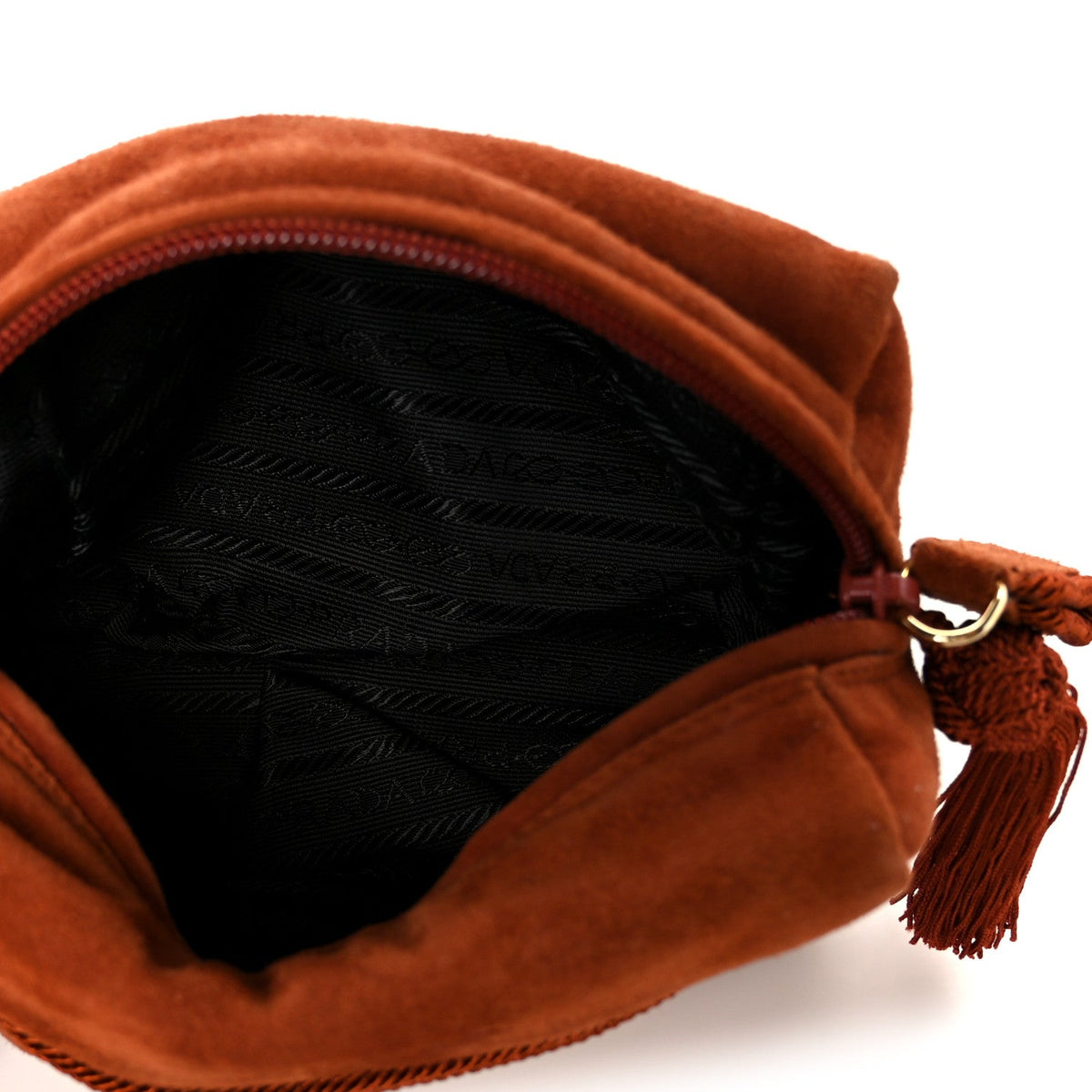 Scamosciato Suede Tassel Pouch Brown