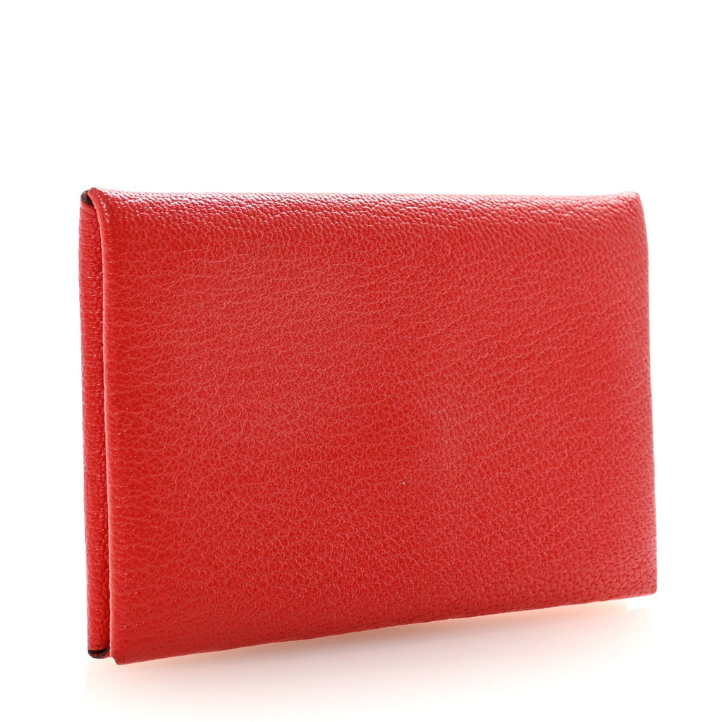 Chevre Mysore Calvi Card Case Rouge Tomate