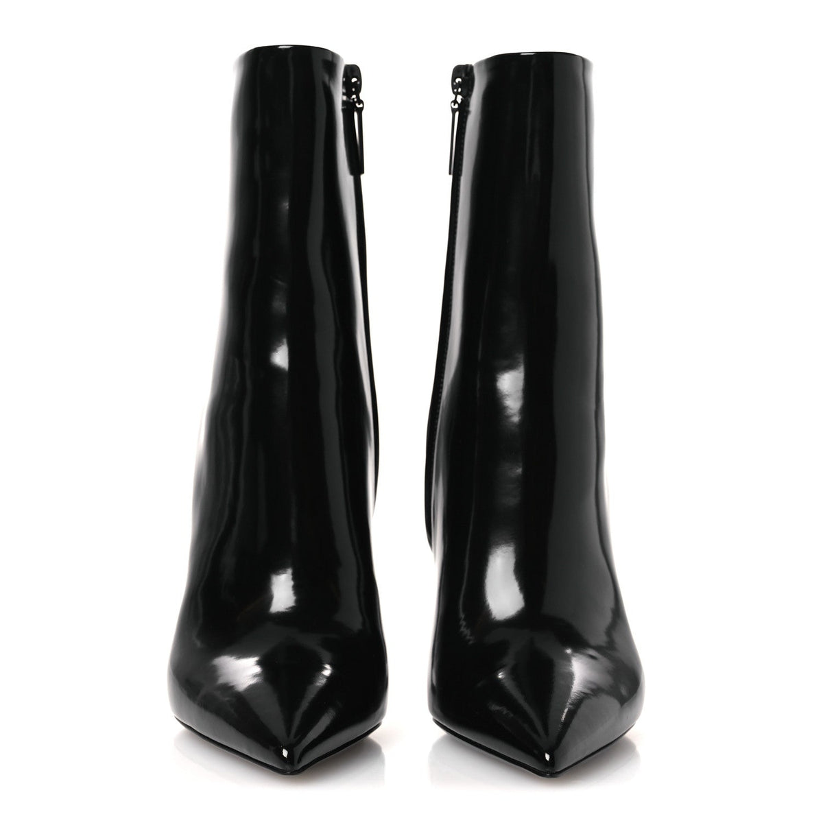 Glazed Calfskin Opyum Ankle Boots 37 Black