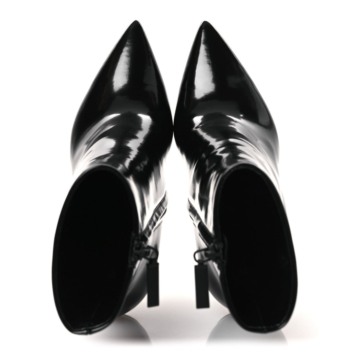 Glazed Calfskin Opyum Ankle Boots 37 Black