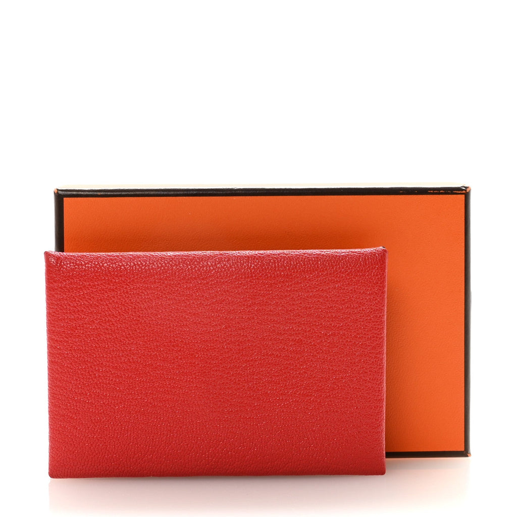 Chevre Mysore Calvi Card Case Rouge Tomate