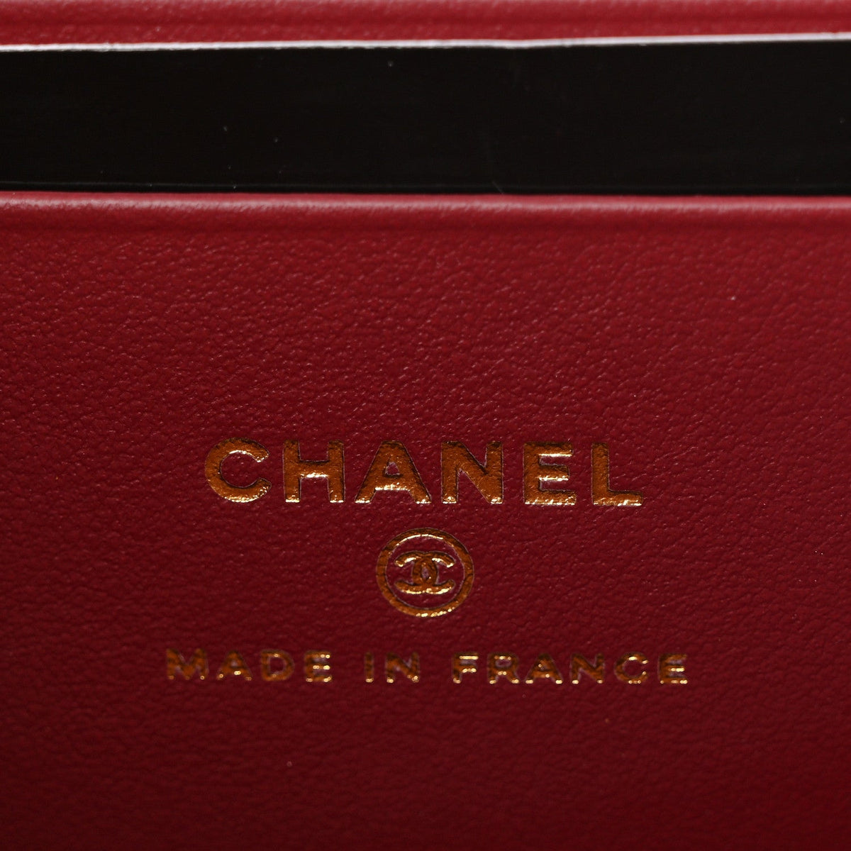Caviar Chevron Quilted Top Handle Slim Vanity With Chain Burgundy