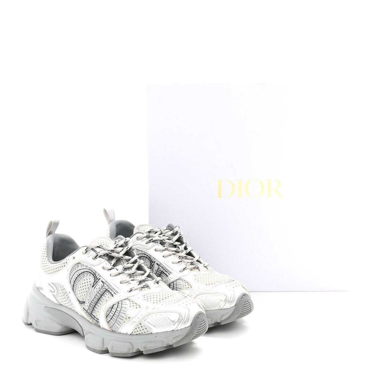 Technical Mesh Dior Chrono Sneakers 38 Silver