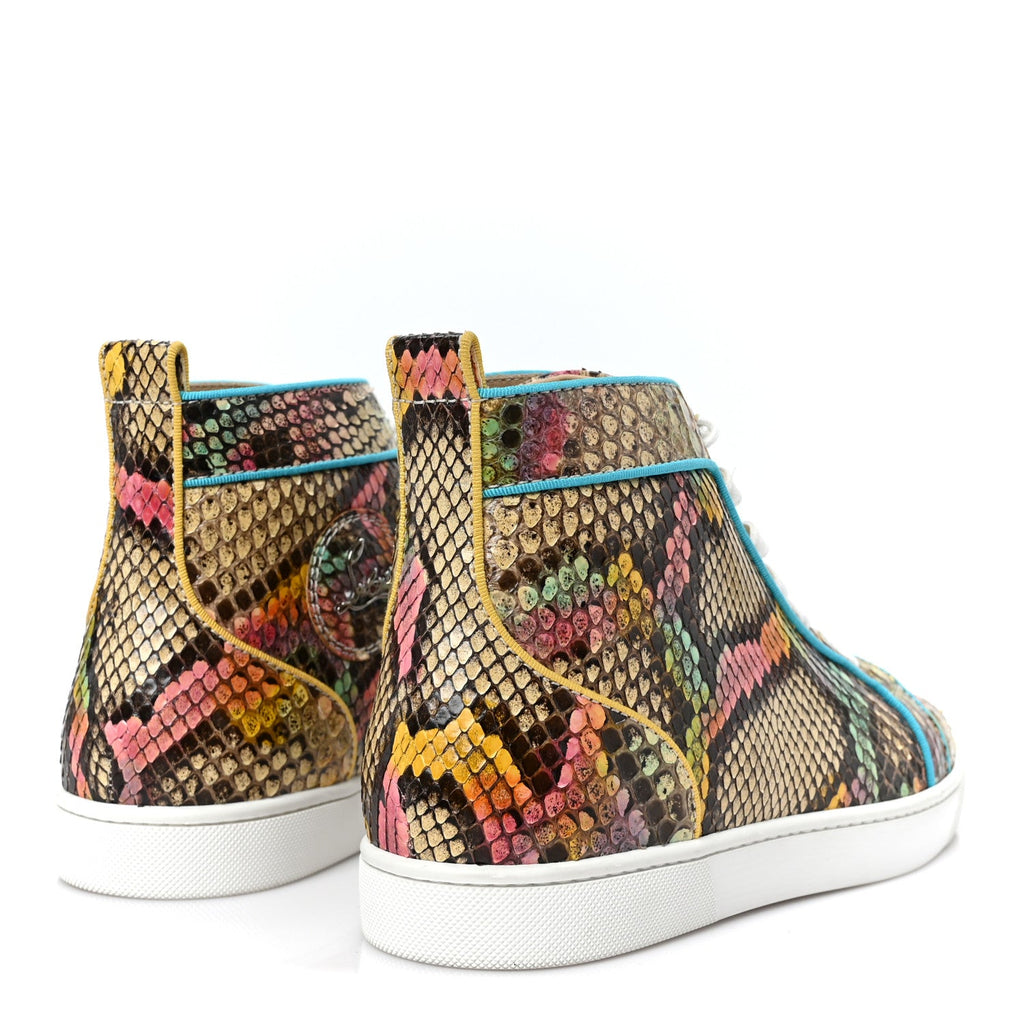 Snakeskin Mens Louis Flat Sneakers 40 Multicolor