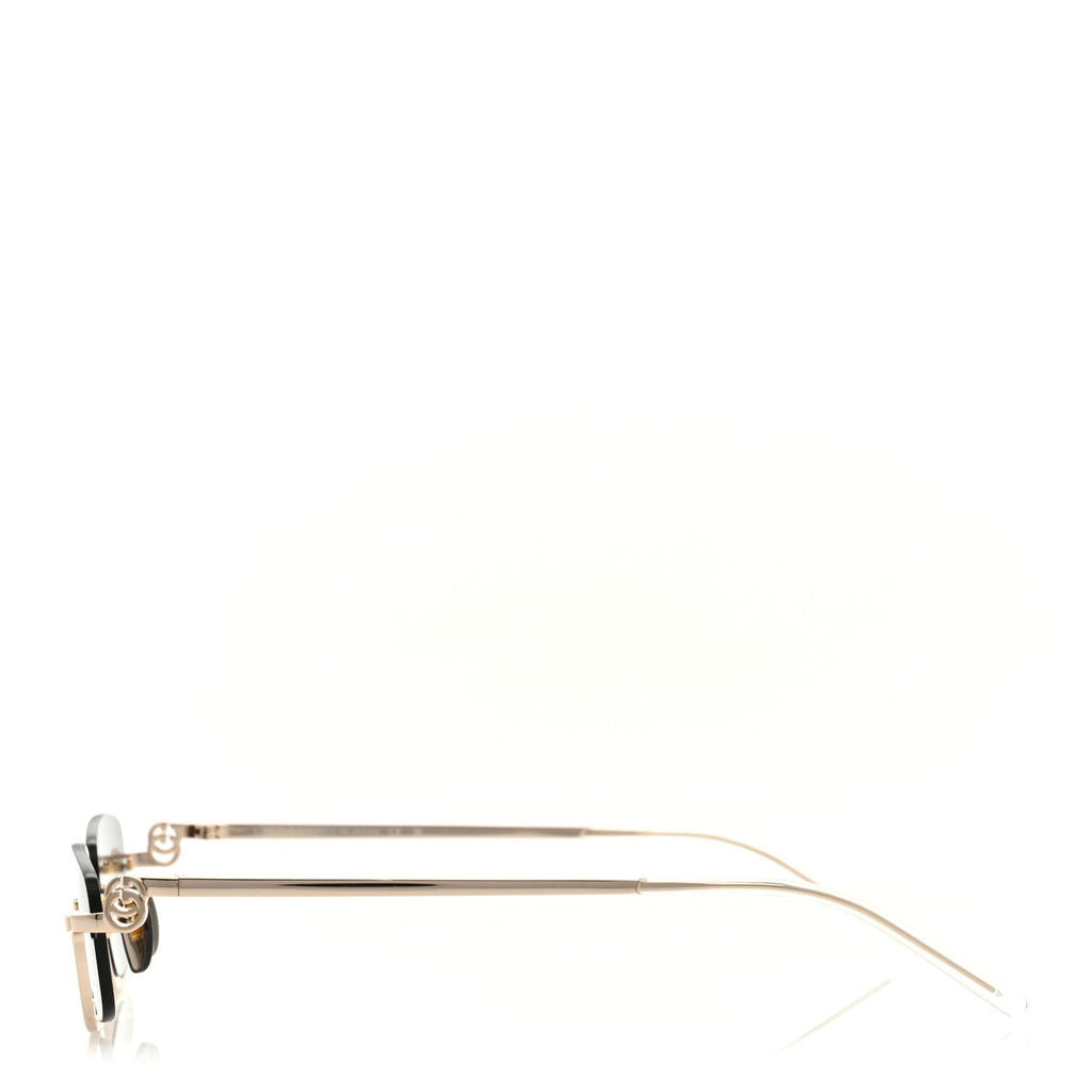 Metal Rectangular Frame Sunglasses GG1278S Brown Gold