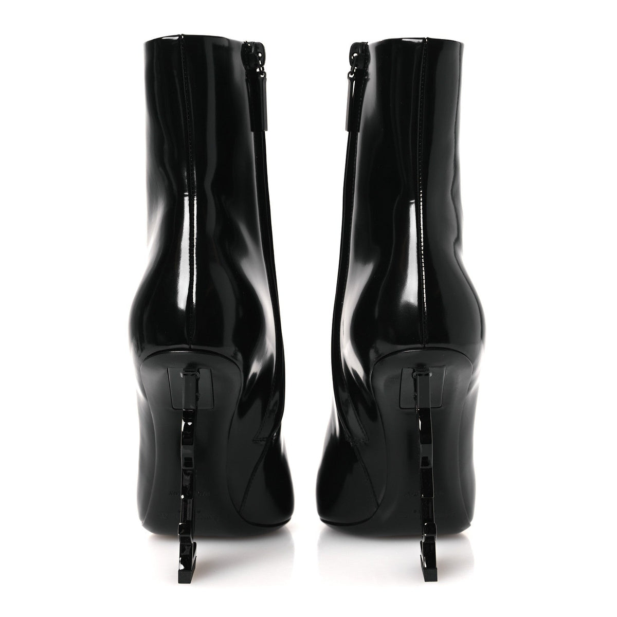 Glazed Calfskin Opyum Ankle Boots 37 Black