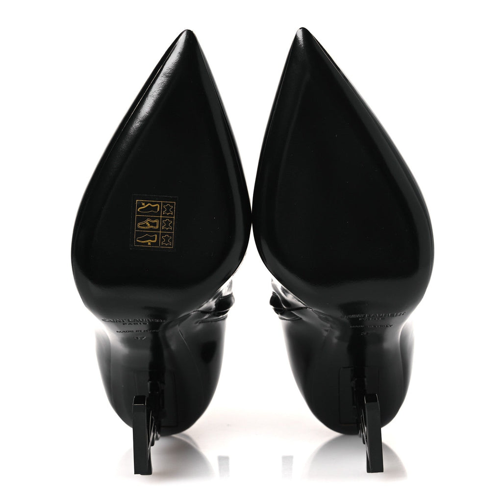Glazed Calfskin Opyum Ankle Boots 37 Black