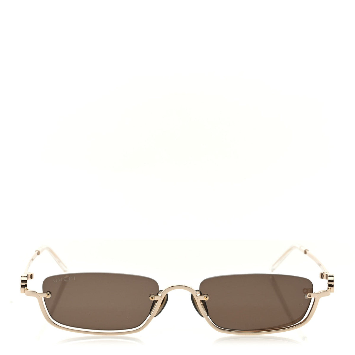 Metal Rectangular Frame Sunglasses GG1278S Brown Gold