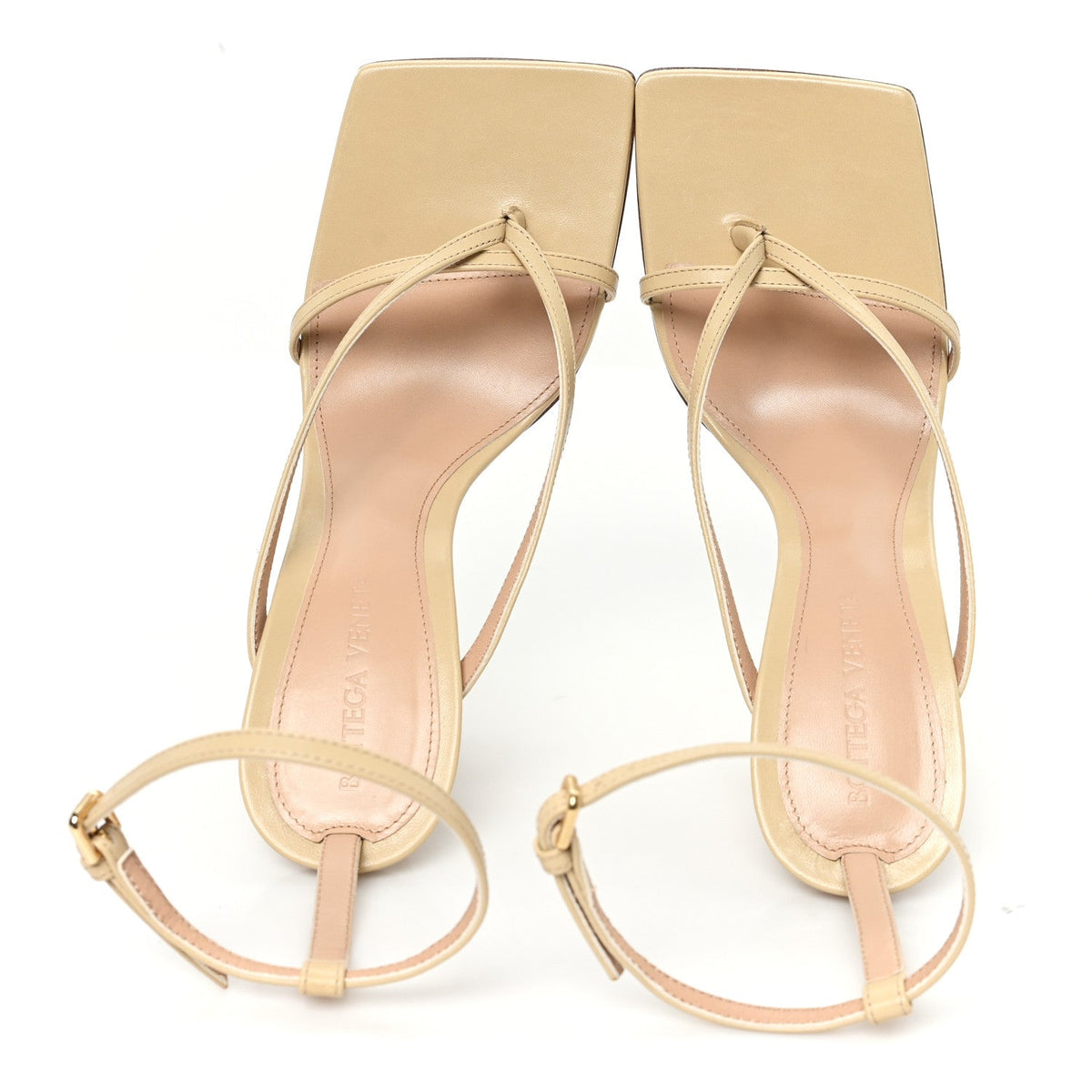Lambskin Stretch Lounge Wedge Sandals 36 Cane Sugar
