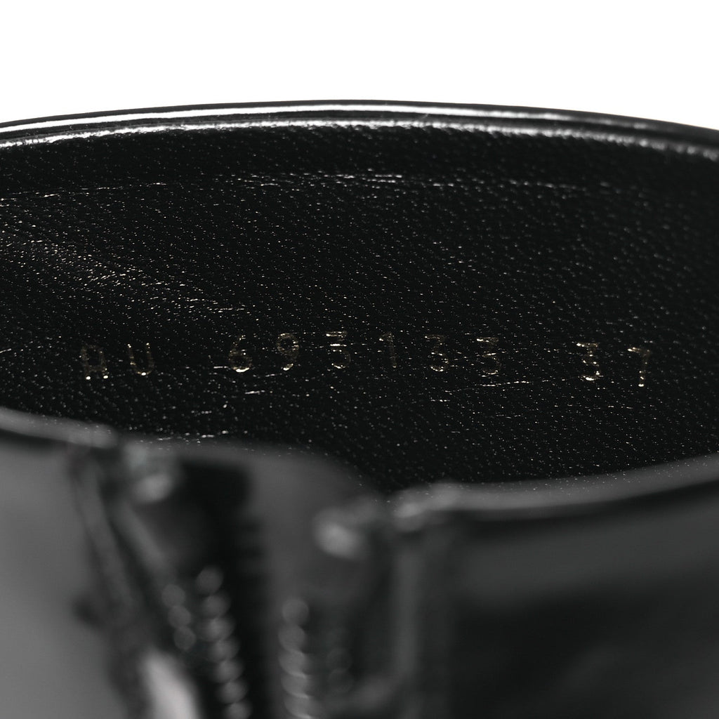 Glazed Calfskin Opyum Ankle Boots 37 Black