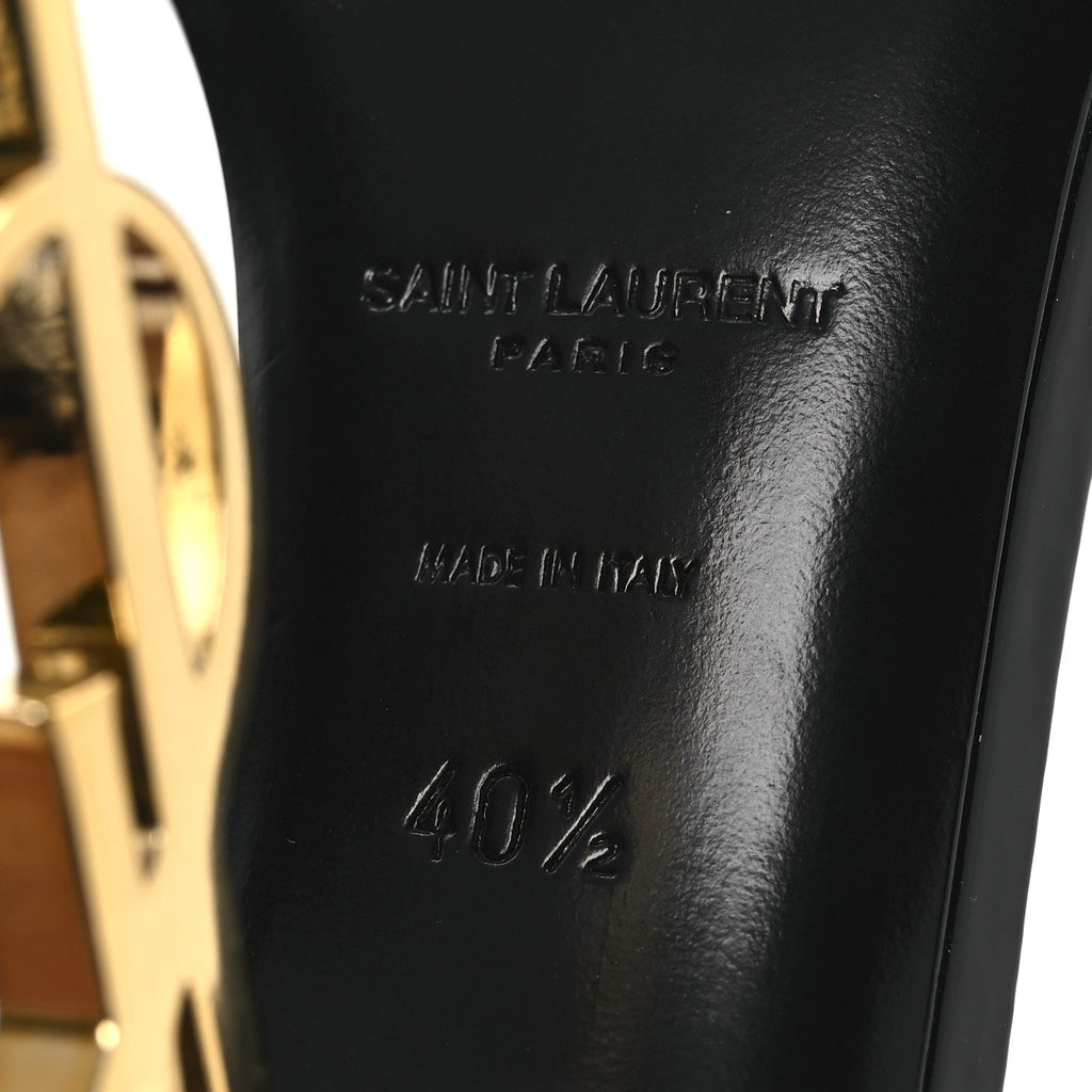Patent Calfskin Opyum 110 Sandals 40.5 Black Gold
