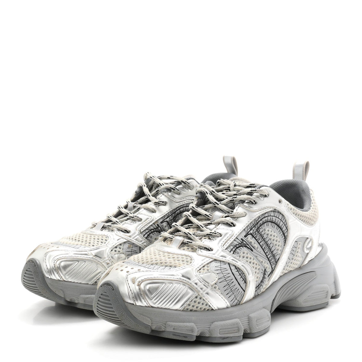 Technical Mesh Dior Chrono Sneakers 38 Silver